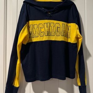 Colosseum Blue and Yellow Michigan Sweatshirt